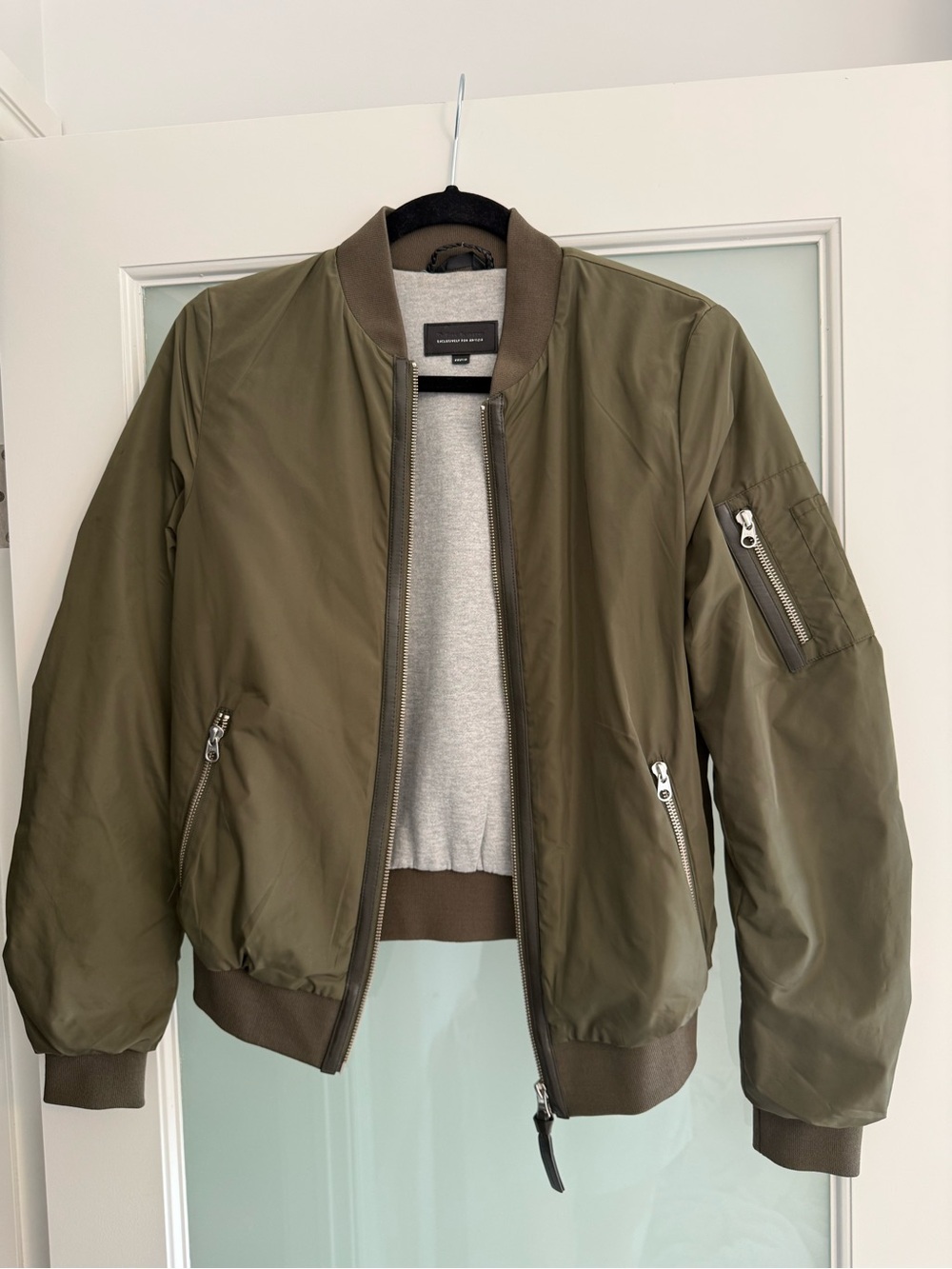 Mackage x Aritzia Cara Bomber Jacket in Olive Green